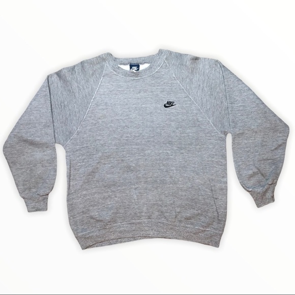 Vintage 80s Nike Grey Crewneck Sweater Blue Tag